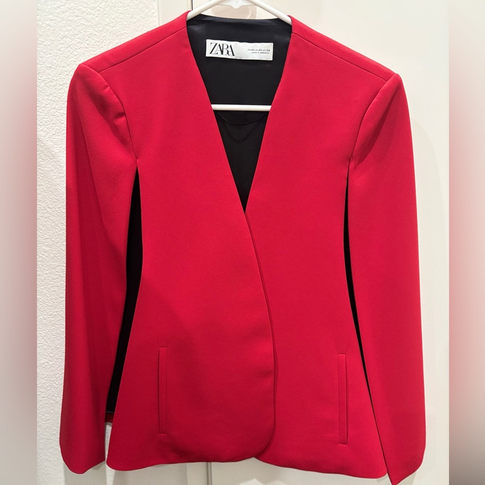 Zara Women's Vibrant Red Blazer